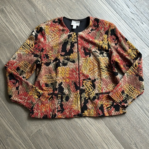 Joseph Ribkoff Jackets & Blazers - 🔥Joseph Ribkoff🔥 | Vintage abstract jacket with red rhinestones